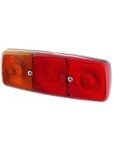 Galinis žibintas LH stačiakampio formos, 12/24V, raudonas/oranžinis/baltas, prisukamas varžtais, 282x76x105mm, Hella Galinis žibintas LH stačiakampio formos, 12/24V, raudonas/oranžinis/baltas, prisukamas varžtais, 282x76x105mm, Hella