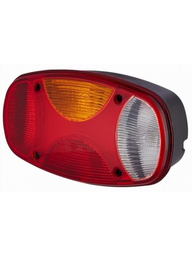 Galinis žibintas LH stačiakampio formos, 12V, raudonas/baltas/gintarinis, tvirtinamas varžtais, 225x122mm, Hella Galinis žibintas LH stačiakampio formos, 12V, raudonas/baltas/gintarinis, tvirtinamas varžtais, 225x122mm, Hella