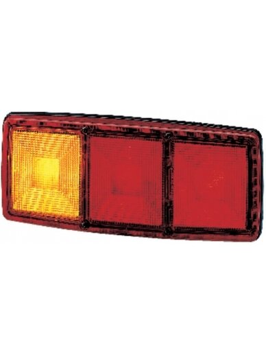 Galinis žibintas LH stačiakampio formos, 12V, raudonas/oranžinis, prisukamas varžtais, 344x147mm, Hella Galinis žibintas LH stačiakampio formos, 12V, raudonas/oranžinis, prisukamas varžtais, 344x147mm, Hella