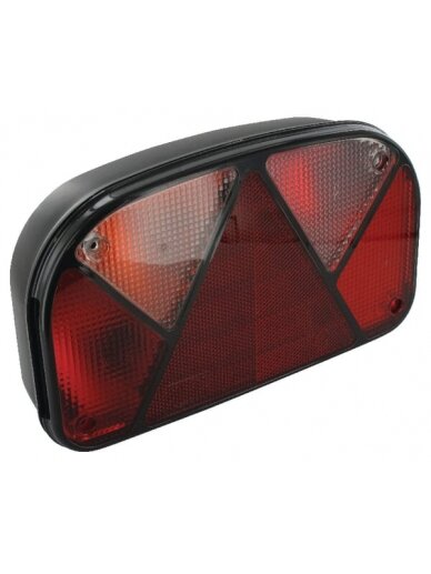 Galinis žibintas LH stačiakampio formos, 12V, raudonas/permatomas, prisukamas varžtais, 240x52 mm, "Multipoint II", gamintojas "Aspöck Galinis žibintas LH stačiakampio formos, 12V, raudonas/permatomas, prisukamas varžtais, 240x52 mm, "Multipoint II", gamintojas "Aspöck