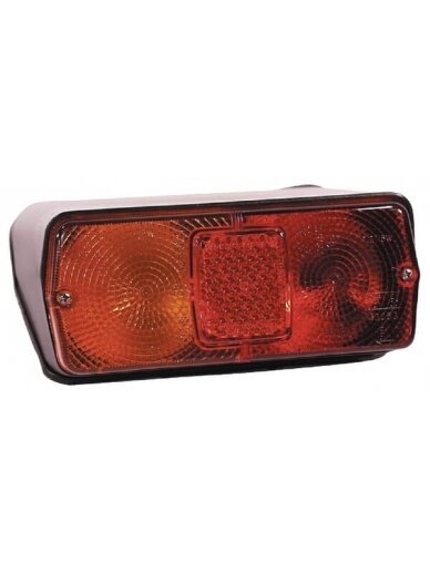 Galinis žibintas LH stačiakampio formos, 12V, raudonos/gintarinės spalvos, prisukamas varžtais, 212x155mm Deutsch kištukas, Cobo Galinis žibintas LH stačiakampio formos, 12V, raudonos/gintarinės spalvos, prisukamas varžtais, 212x155mm Deutsch kištukas, Cobo