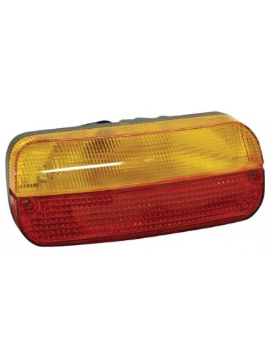 Galinis žibintas LH stačiakampio formos, raudonos/gintarinės spalvos, tvirtinamas varžtais, 262x99x152mm Deutsch kištukas, Cobo Galinis žibintas LH stačiakampio formos, raudonos/gintarinės spalvos, tvirtinamas varžtais, 262x99x152mm Deutsch kištukas, Cobo