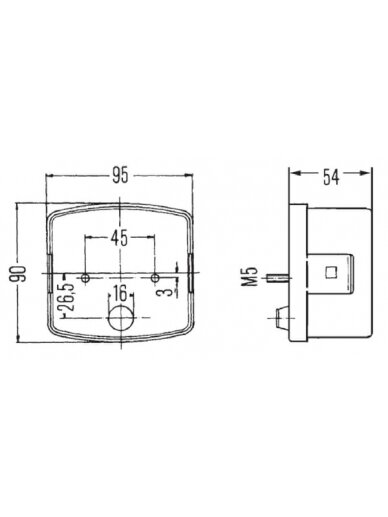 Galinis žibintas RH kvadratinis, 12 V, gintarinis/raudonas, tvirtinamas varžtais, 95x54,5x90 mm, "Hella Galinis žibintas RH kvadratinis, 12 V, gintarinis/raudonas, tvirtinamas varžtais, 95x54,5x90 mm, "Hella