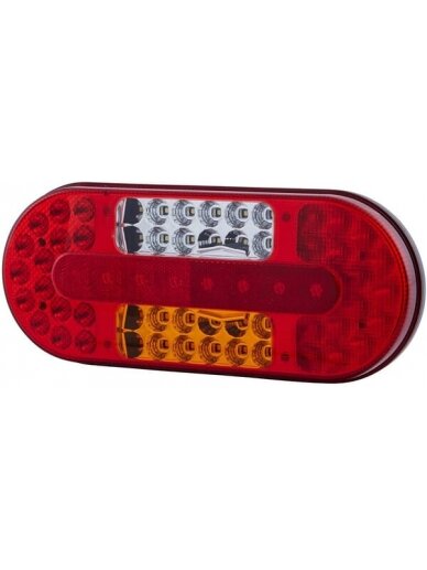 Galinis žibintas RH LED, stačiakampio formos, 10/30 V, raudonos/juodos/baltos spalvos, tvirtinamas varžtais, 323x38x134 mm, "Hella ValueFit Galinis žibintas RH LED, stačiakampio formos, 10/30 V, raudonos/juodos/baltos spalvos, tvirtinamas varžtais, 323x38x134 mm, "Hella ValueFit