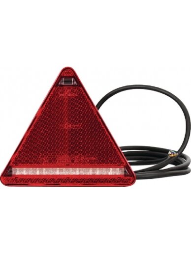 Galinis žibintas RH LED, trikampio formos, 12/24V, gintarinis/raudonas, tvirtinamas varžtais, 163x60.3x144mm, Waś 3