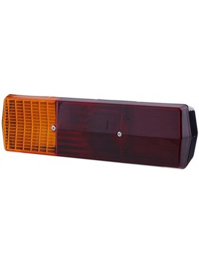 Galinis žibintas RH stačiakampio formos, 12/24V, gintarinis/raudonas, tvirtinamas varžtais, 330x78x95mm, "Hella Galinis žibintas RH stačiakampio formos, 12/24V, gintarinis/raudonas, tvirtinamas varžtais, 330x78x95mm, "Hella