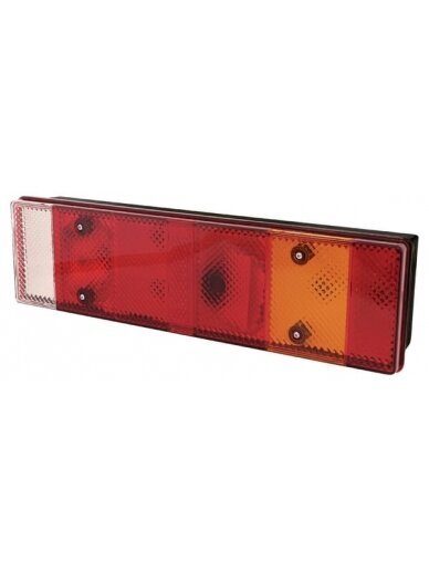 Galinis žibintas RH stačiakampio formos, 12/24V, gintarinis/raudonas/baltas, tvirtinamas varžtais, Waś Galinis žibintas RH stačiakampio formos, 12/24V, gintarinis/raudonas/baltas, tvirtinamas varžtais, Waś