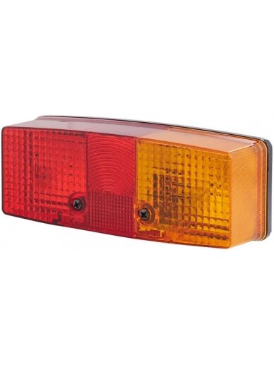 Galinis žibintas RH stačiakampio formos, 12/24V, raudonas/oranžinis/baltas, tvirtinamas varžtais, 158x51x64mm, Hella Galinis žibintas RH stačiakampio formos, 12/24V, raudonas/oranžinis/baltas, tvirtinamas varžtais, 158x51x64mm, Hella