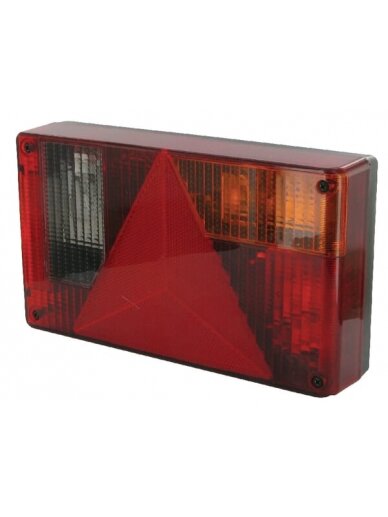 Galinis žibintas RH stačiakampio formos, 12V, gintarinis/raudonas/permatomas, tvirtinamas varžtais, 238x52x138mm AMP kištukas, Jokon Galinis žibintas RH stačiakampio formos, 12V, gintarinis/raudonas/permatomas, tvirtinamas varžtais, 238x52x138mm AMP kištukas, Jokon