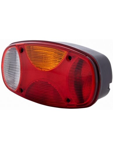 Galinis žibintas RH stačiakampio formos, 12V, raudonas/baltas/gintarinis, tvirtinamas varžtais, 225x122mm, Hella Galinis žibintas RH stačiakampio formos, 12V, raudonas/baltas/gintarinis, tvirtinamas varžtais, 225x122mm, Hella