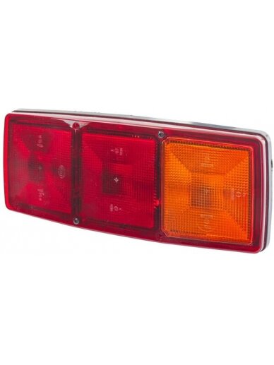 Galinis žibintas RH stačiakampio formos, 12V, raudonas/oranžinis, tvirtinamas varžtais, 344x72x147mm, Hella Galinis žibintas RH stačiakampio formos, 12V, raudonas/oranžinis, tvirtinamas varžtais, 344x72x147mm, Hella