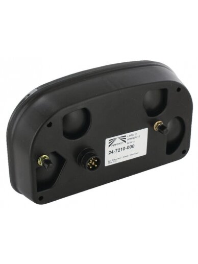 Galinis žibintas RH stačiakampio formos, 12V, raudonas/permatomas, prisukamas varžtais, 240x52mm, bajonetinis 5 kontaktų, Multipoint II pagal Aspöck 1
