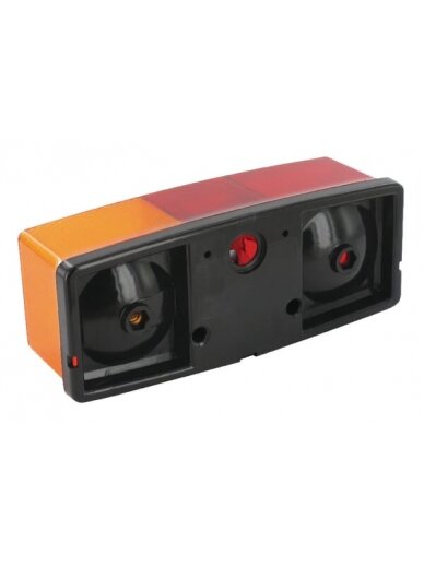 Galinis žibintas RH stačiakampio formos, 12V, raudonos/gintarinės spalvos, tvirtinamas varžtais, 158x51x64mm, Jokon 1 Galinis žibintas RH stačiakampio formos, 12V, raudonos/gintarinės spalvos, tvirtinamas varžtais, 158x51x64mm, Jokon 1