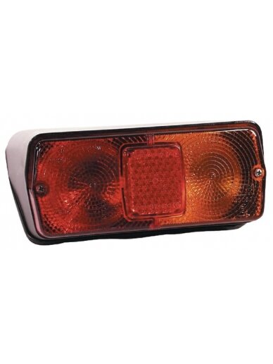 Galinis žibintas RH stačiakampio formos, 12V, raudonos/gintarinės spalvos, tvirtinamas varžtais, 212x155mm Deutsch kištukas, Cobo Galinis žibintas RH stačiakampio formos, 12V, raudonos/gintarinės spalvos, tvirtinamas varžtais, 212x155mm Deutsch kištukas, Cobo