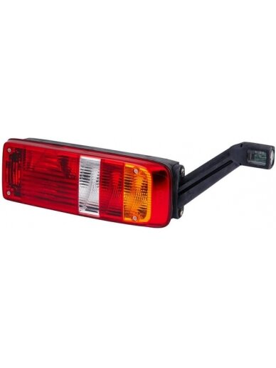 Galinis žibintas RH stačiakampio formos, 24V, gintarinis/permatomas/raudonas, tvirtinamas varžtais, "Hella Galinis žibintas RH stačiakampio formos, 24V, gintarinis/permatomas/raudonas, tvirtinamas varžtais, "Hella