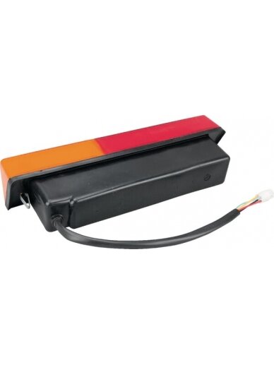 Galinis žibintas RH stačiakampio formos, raudonos/gintarinės spalvos, tvirtinamas varžtais, 305x62 mm AMP kištukas, Cobo 1 Galinis žibintas RH stačiakampio formos, raudonos/gintarinės spalvos, tvirtinamas varžtais, 305x62 mm AMP kištukas, Cobo 1