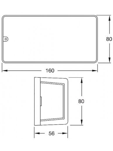 Galinis žibintas stačiakampio formos, 12/24V, gintarinis/raudonas, tvirtinamas varžtais, 160x56x80mm, Britax 2