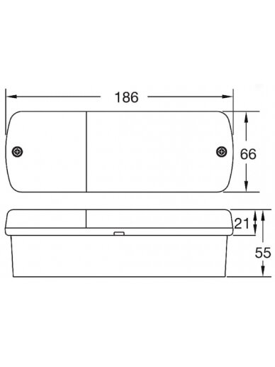 Galinis žibintas stačiakampio formos, 12/24V, gintarinis/raudonas, tvirtinamas varžtais, 186x66x55mm, Britax 2 Galinis žibintas stačiakampio formos, 12/24V, gintarinis/raudonas, tvirtinamas varžtais, 186x66x55mm, Britax 2