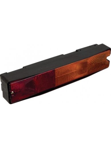 Galinis žibintas stačiakampio formos, 12/24V, gintarinis/raudonas, tvirtinamas varžtais, 300x62 mm, "Hella Galinis žibintas stačiakampio formos, 12/24V, gintarinis/raudonas, tvirtinamas varžtais, 300x62 mm, "Hella