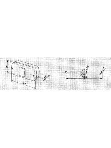 Galinis žibintas stačiakampio formos, 12V, raudonos/gintarinės spalvos, tvirtinamas varžtais, 184x76mm AMP kištukas, Cobo 2