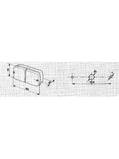 Galinis žibintas stačiakampio formos, 12V, raudonos/gintarinės spalvos, tvirtinamas varžtais, 184x76mm AMP kištukas, Cobo 2