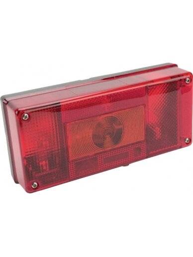 Galinis žibintas stačiakampis, 12 V, raudonas/juodos spalvos, tvirtinamas varžtais, Midipoint by Aspöck Galinis žibintas stačiakampis, 12 V, raudonas/juodos spalvos, tvirtinamas varžtais, Midipoint by Aspöck