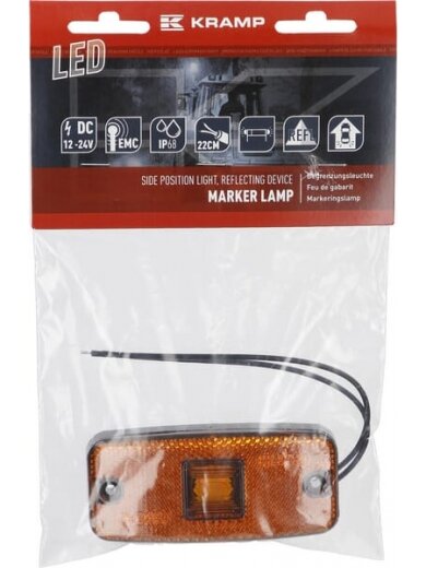Gabaritinis žibintas LED, stačiakampė, 12-24V, 111x50,5x23mm, Kramp 3 Gabaritinis žibintas LED, stačiakampė, 12-24V, 111x50,5x23mm, Kramp 3