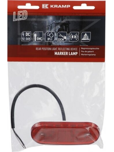 Gabaritinis žibintas LED, stačiakampė, 12-24V, 114x40x25mm, Kramp 5