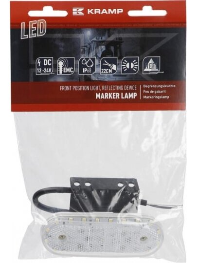 Gabaritinis žibintas LED, stačiakampė, 12-24V, 114x40x25mm, Kramp 6
