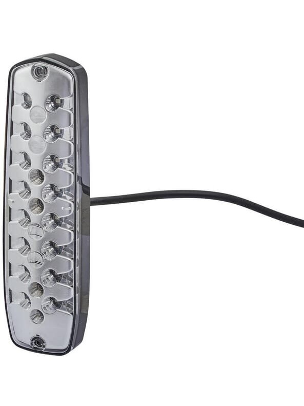Galinis LED žibintas, stačiakampis, 12/24 V, skaidrus, tvirtinamas varžtais, 24 LED, "Hella Galinis LED žibintas, stačiakampis, 12/24 V, skaidrus, tvirtinamas varžtais, 24 LED, "Hella
