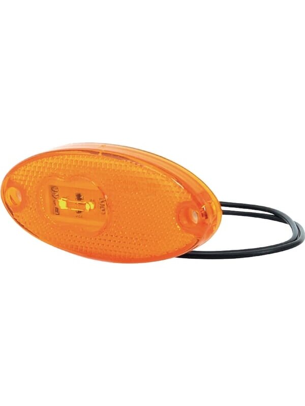 Gabaritinė lemputė LED, ovali, 12/24V, oranžinė, tvirtinama varžtais, 102x46mm, 2 Gabaritinė lemputė LED, ovali, 12/24V, oranžinė, tvirtinama varžtais, 102x46mm, 2