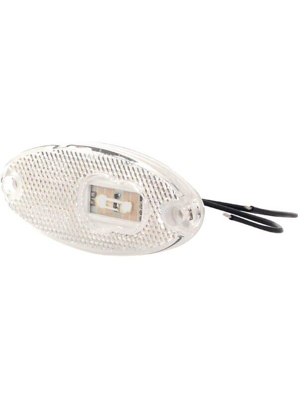 Gabaritinė lemputė LED, ovalii, 12/24V, balta, tvirtinama varžtais, 102x46mm, 2 Gabaritinė lemputė LED, ovalii, 12/24V, balta, tvirtinama varžtais, 102x46mm, 2