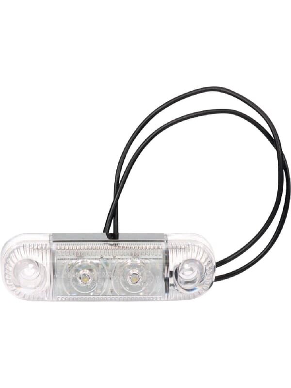 Gabaritinė lemputė LED, stačiakampė, 12/24V, balta, tvirtinama varžtais, 84x24x25mm, 1 Gabaritinė lemputė LED, stačiakampė, 12/24V, balta, tvirtinama varžtais, 84x24x25mm, 1