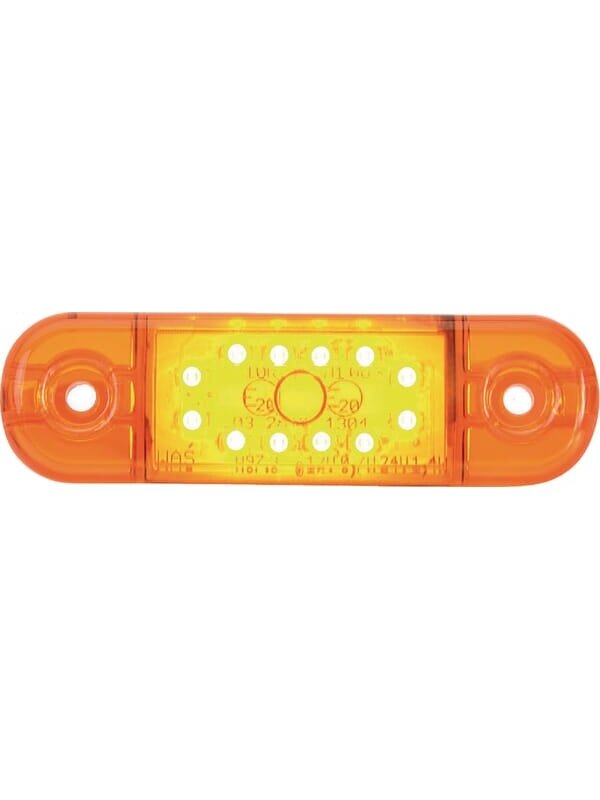 Gabaritinė lemputė LED, stačiakampė, 12/24V, gintarinė, tvirtinama varžtais, 84x24mm, 12 LED, Gabaritinė lemputė LED, stačiakampė, 12/24V, gintarinė, tvirtinama varžtais, 84x24mm, 12 LED,