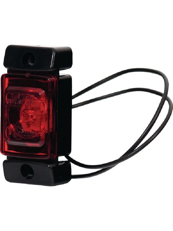 Gabaritinė lemputė LED, stačiakampė, 12/24V, raudona, tvirtinama varžtais, 72x32mm,