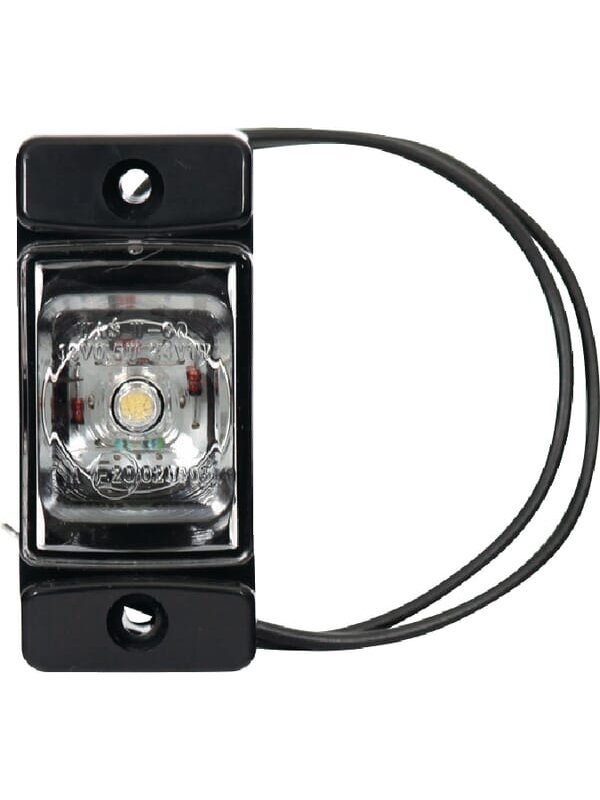 Gabaritinė lemputė LED, stačiakampė, 12/24V, skaidri, tvirtinama varžtais, 72x32mm, 1