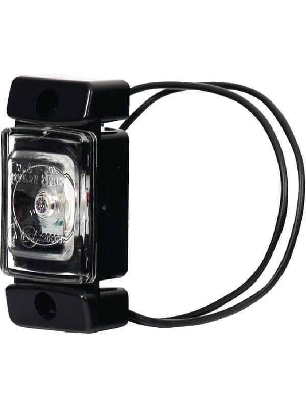 Gabaritinė lemputė LED, stačiakampė, 12/24V, skaidri, tvirtinama varžtais, 72x32mm,