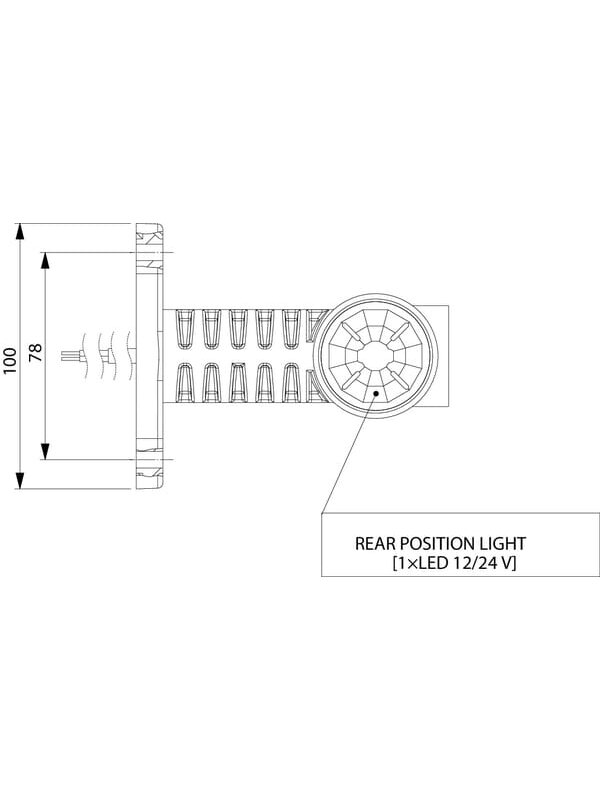 Gabaritinis LED žibintas, 0,7/1,4 W, 12/24 V, balta/oranžinė/raudona, 100x55x118 mm, 3 LED, Kramp 3 Gabaritinis LED žibintas, 0,7/1,4 W, 12/24 V, balta/oranžinė/raudona, 100x55x118 mm, 3 LED, Kramp 3