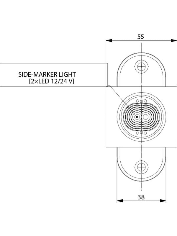 Gabaritinis LED žibintas, 0,7/1,4 W, 12/24 V, balta/oranžinė/raudona, 100x55x64 mm, 3 LED, Kramp 2