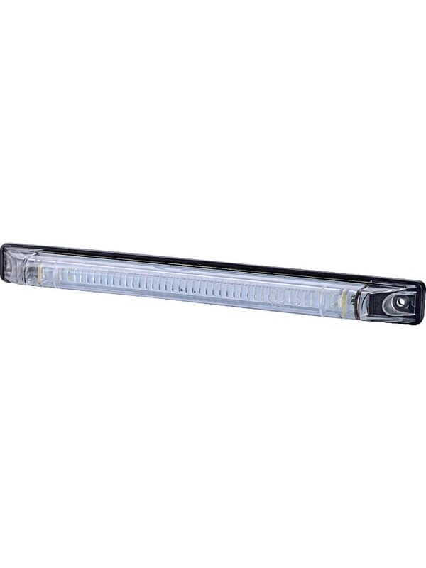 Gabaritinis žibintas LED, 0,5/1W, stačiakampė, 12/24V, balta, 255x24x27mm, 2 LED, gopart Gabaritinis žibintas LED, 0,5/1W, stačiakampė, 12/24V, balta, 255x24x27mm, 2 LED, gopart