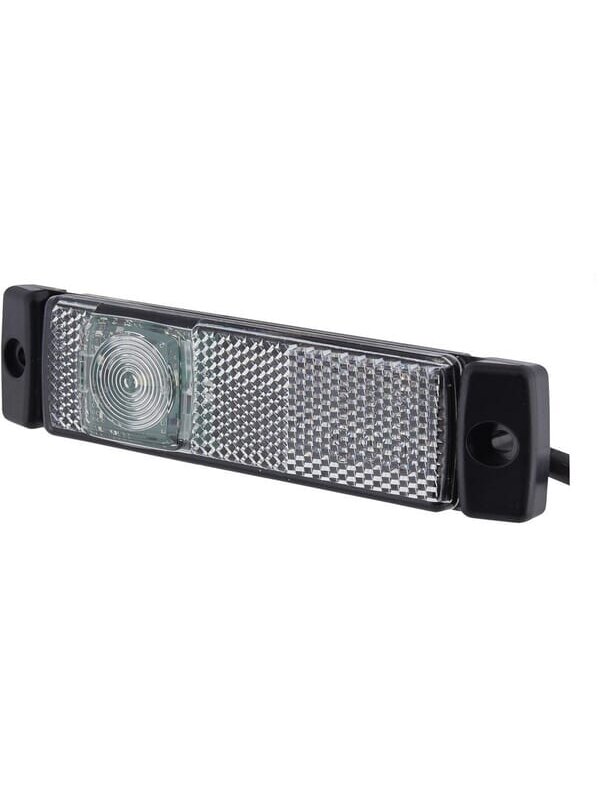 Gabaritinis žibintas LED, 1,20 W, stačiakampė, 24 V, balta, tvirtinama varžtais, 1 LED, "Hella Gabaritinis žibintas LED, 1,20 W, stačiakampė, 24 V, balta, tvirtinama varžtais, 1 LED, "Hella