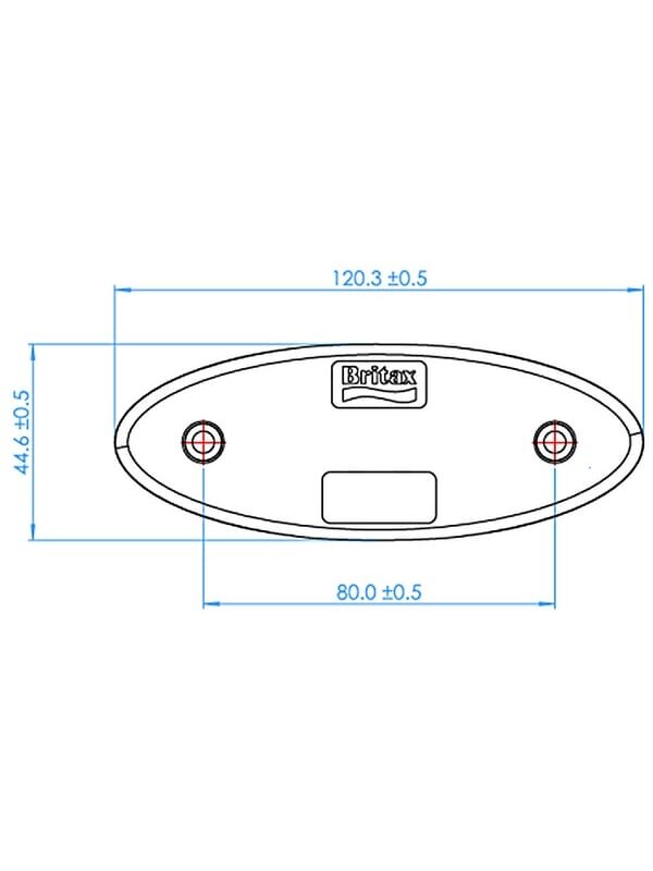 Gabaritinis žibintas LED, ovali, 12/24V, balta, tvirtinama varžtais, "Britax 1 Gabaritinis žibintas LED, ovali, 12/24V, balta, tvirtinama varžtais, "Britax 1