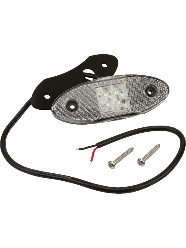 Gabaritinis žibintas LED, ovali, 12/24V, balta, tvirtinama varžtais, "Britax Gabaritinis žibintas LED, ovali, 12/24V, balta, tvirtinama varžtais, "Britax
