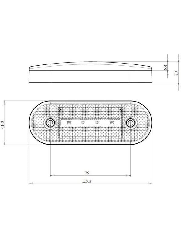 Gabaritinis žibintas LED, stačiakampė, 12-24 V, 115,3x41,3x20 mm, Kramp 6 Gabaritinis žibintas LED, stačiakampė, 12-24 V, 115,3x41,3x20 mm, Kramp 6