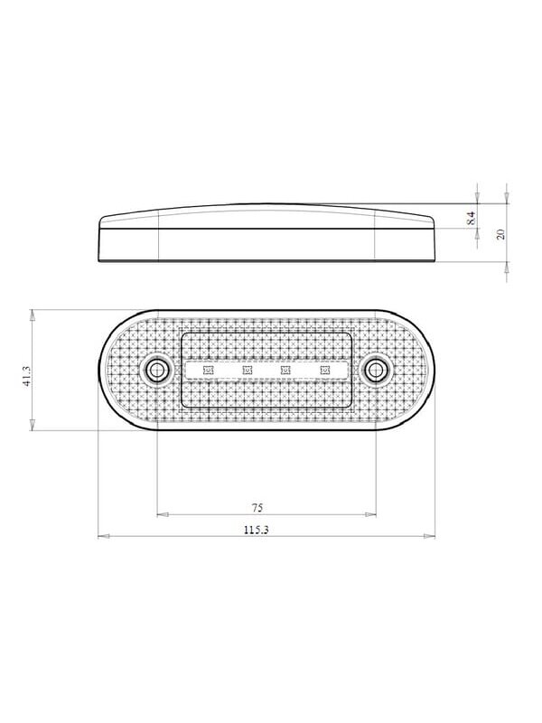 Gabaritinis žibintas LED, stačiakampė, 12-24 V, 115,3x41,3x20 mm, Kramp 5 Gabaritinis žibintas LED, stačiakampė, 12-24 V, 115,3x41,3x20 mm, Kramp 5
