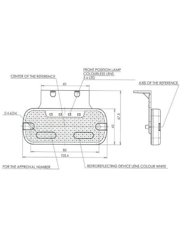 Gabaritinis žibintas LED, stačiakampė, 12-24V, 105,4x45x11,8 mm, Jaeger, Kramp 5 Gabaritinis žibintas LED, stačiakampė, 12-24V, 105,4x45x11,8 mm, Jaeger, Kramp 5