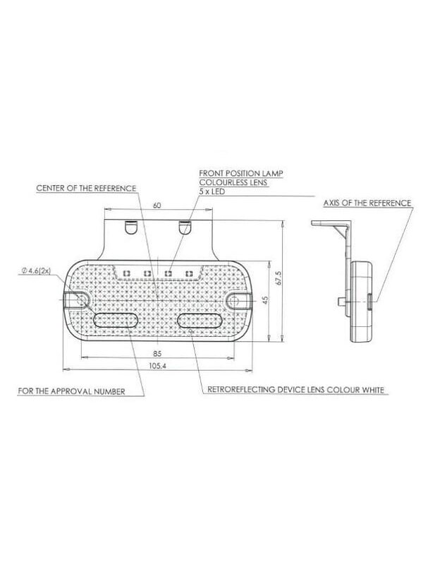 Gabaritinis žibintas LED, stačiakampė, 12-24V, 105,4x45x11,8 mm, Jaeger, Kramp 5 Gabaritinis žibintas LED, stačiakampė, 12-24V, 105,4x45x11,8 mm, Jaeger, Kramp 5