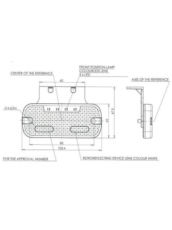 Gabaritinis žibintas LED, stačiakampė, 12-24V, 105,4x45x11,8 mm, Jaeger, Kramp 5