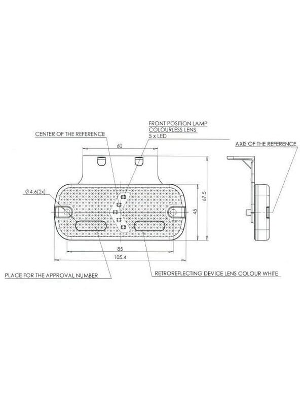 Gabaritinis žibintas LED, stačiakampė, 12-24V, 105,4x45x11,8 mm, Jaeger, Kramp 5 Gabaritinis žibintas LED, stačiakampė, 12-24V, 105,4x45x11,8 mm, Jaeger, Kramp 5