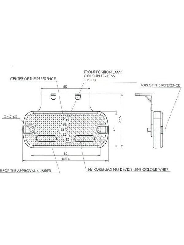 Gabaritinis žibintas LED, stačiakampė, 12-24V, 105,4x45x11,8 mm, Jaeger, Kramp 5 Gabaritinis žibintas LED, stačiakampė, 12-24V, 105,4x45x11,8 mm, Jaeger, Kramp 5